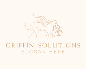 Griffin Winged Lion Law logo design