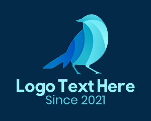 Blue Geometric Bird logo