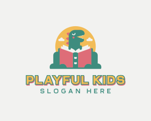 Dinosaur Kids Book logo design