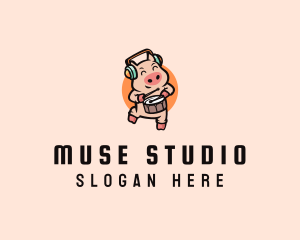 Musical Pig Drums logo design