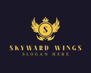 Royalty Shield Wings  logo design