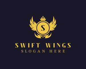 Royalty Shield Wings  logo design