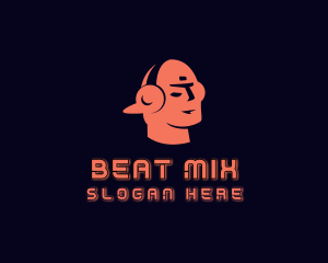 DJ Music Headphones logo design