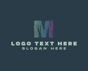 Modern Glitch Letter M logo