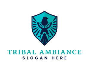 Tribal Eagle Shield logo design