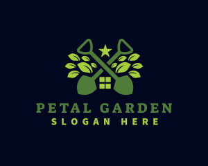 Shovel House Leaf Landscaping logo design