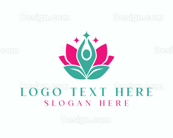 Floral Leaf Meditation Logo