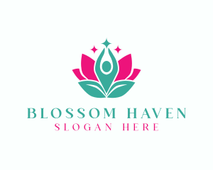 Floral Leaf Meditation logo design