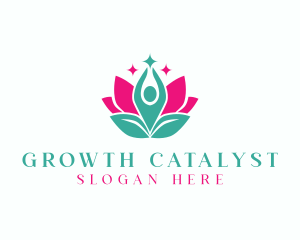 Floral Leaf Meditation logo design