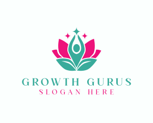 Floral Leaf Meditation logo design