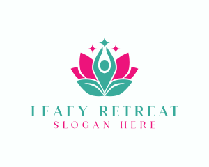 Floral Leaf Meditation logo design