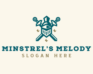 Medieval Knight Helmet logo design