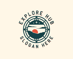 Compass Navigation Exploration logo design