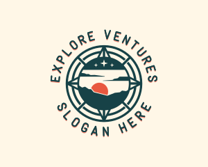 Compass Navigation Exploration logo design