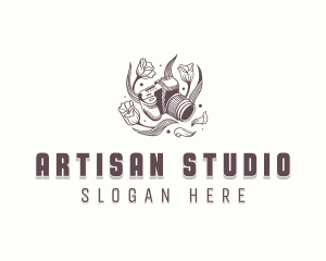 Floral Camera Photography logo design