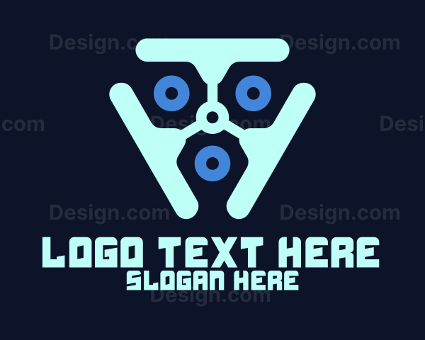 Blue Futuristic Technology Logo