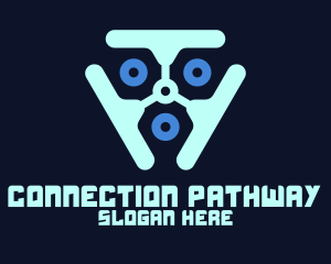 Blue Futuristic Technology logo