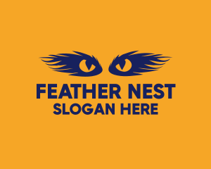 Feather Monster Eyes logo design