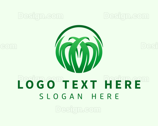 Lawn Grass Landscaping Logo