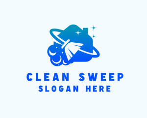 Broom Sweeper Housekeeping logo design