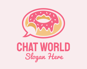 Strawberry Donut Chat logo design