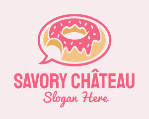 Strawberry Donut Chat logo design