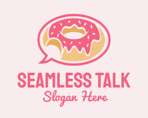 Strawberry Donut Chat logo design