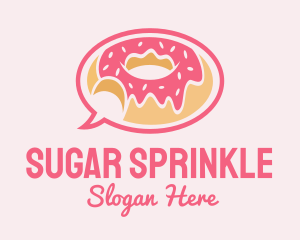 Strawberry Donut Chat logo design