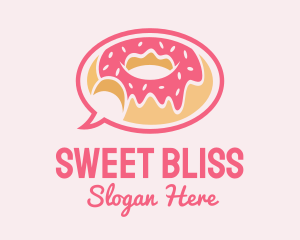 Strawberry Donut Chat logo design