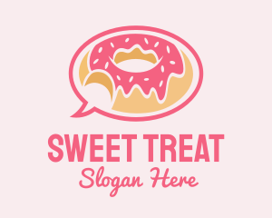 Strawberry Donut Chat logo design