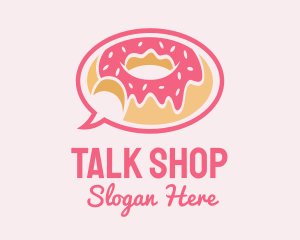 Strawberry Donut Chat logo design