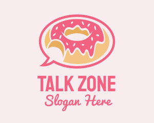 Strawberry Donut Chat logo design