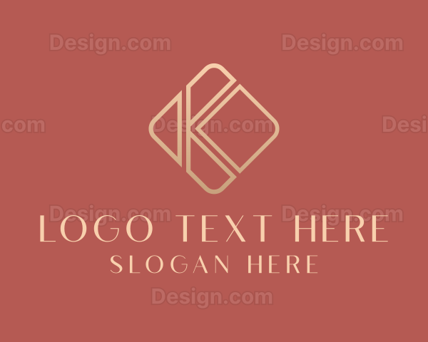 Elegant Gold Company Letter K Logo