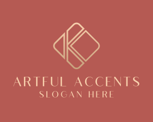 Elegant Gold Company Letter K logo design