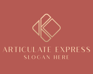 Elegant Gold Company Letter K logo design