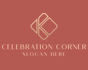 Elegant Gold Company Letter K logo design