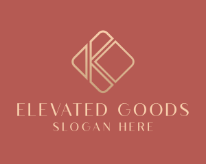 Elegant Gold Company Letter K logo design