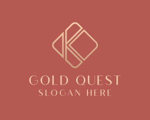 Elegant Gold Company Letter K logo