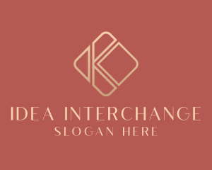 Elegant Gold Company Letter K logo design