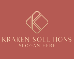 Elegant Gold Company Letter K logo design