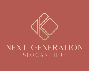 Elegant Gold Company Letter K logo design