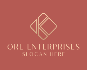 Elegant Gold Company Letter K logo design