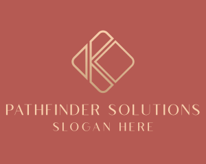 Elegant Gold Company Letter K logo design