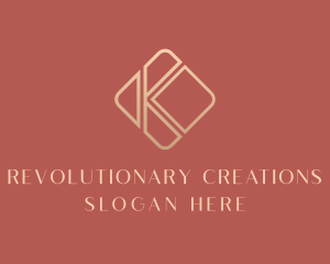 Elegant Gold Company Letter K logo design