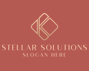 Elegant Gold Company Letter K logo design