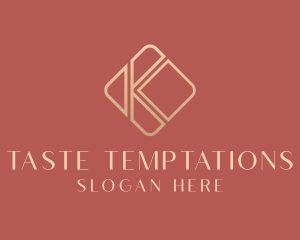 Elegant Gold Company Letter K logo design