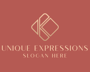 Elegant Gold Company Letter K logo design