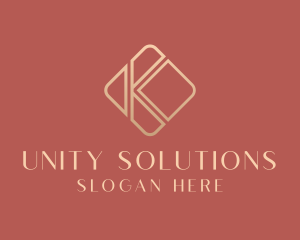 Elegant Gold Company Letter K logo design