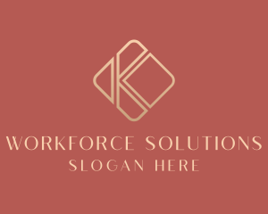 Elegant Gold Company Letter K logo design