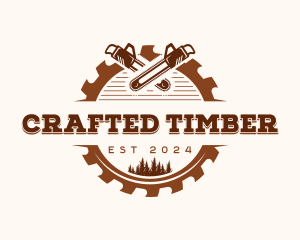 Chainsaw Tree Logging logo design